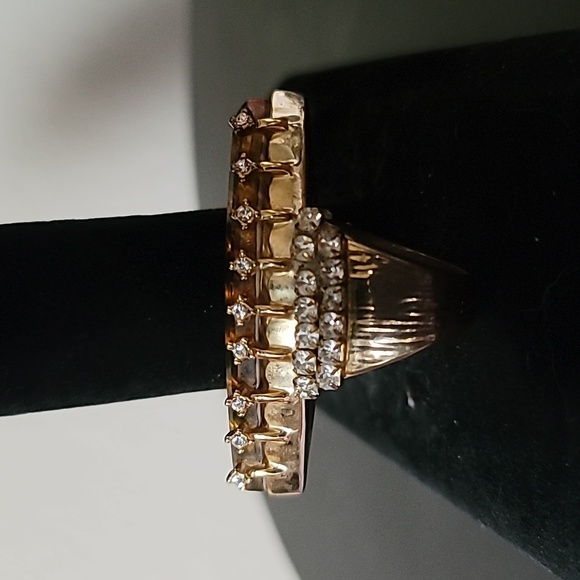 Vintage BETSEY JOHNSON Hollywood Glam Collection Tiger Stripe Cocktail Ring. 7.5 - Picture 6 of 8